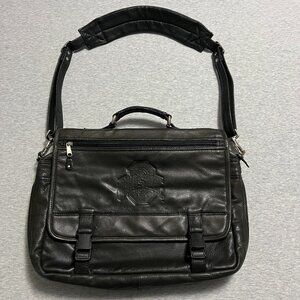 Ohio State Canyon Outback Leather Messenger Briefcase Black Embossed Buckeyes